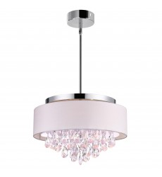  Dash 4 Light Drum Shade Flush Mount With Chrome Finish (5443C18C (Off White)) - CWI