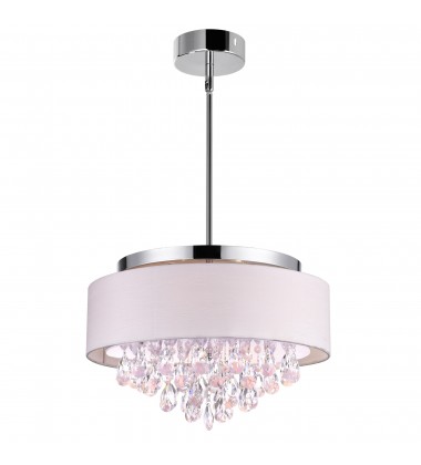  Dash 4 Light Drum Shade Flush Mount With Chrome Finish (5443C18C (Off White)) - CWI
