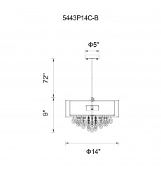  Dash 3 Light Drum Shade Chandelier With Chrome Finish (5443P14C (Off White)) - CWI