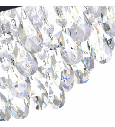  Dash 4 Light Drum Shade Chandelier With Chrome Finish (5443P18C (Black)) - CWI
