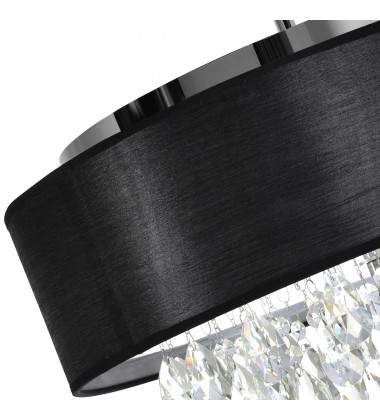  Dash 4 Light Drum Shade Chandelier With Chrome Finish (5443P18C (Black)) - CWI
