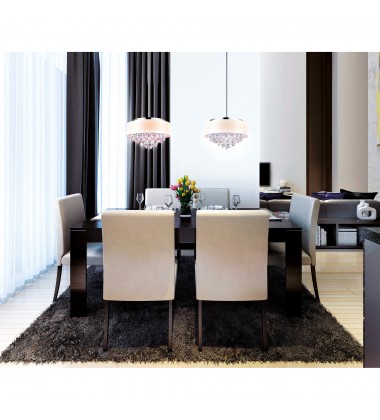  Dash 4 Light Drum Shade Chandelier With Chrome Finish (5443P18C (Off White)) - CWI