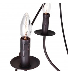  Arza 6 Light Up Chandelier With Brown Finish (5464P18DB) - CWI