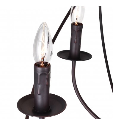  Arza 8 Light Up Chandelier With Brown Finish (5464P22DB-8) - CWI