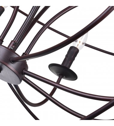  Arza 8 Light Up Chandelier With Brown Finish (5464P22DB-8) - CWI