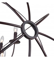  Arza 9 Light Up Chandelier With Brown Finish (5464P32DB-9) - CWI