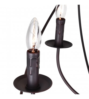 Arza 9 Light Up Chandelier With Brown Finish (5464P32DB-9) - CWI
