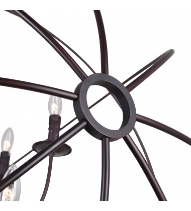  Arza 12 Light Up Chandelier With Brown Finish (5464P40DB-12) - CWI