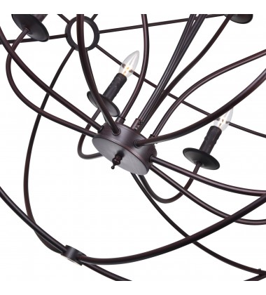  Arza 12 Light Up Chandelier With Brown Finish (5464P40DB-12) - CWI
