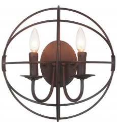  Arza 2 Light Wall Sconce With Brown Finish (5464W14DB-2) - CWI