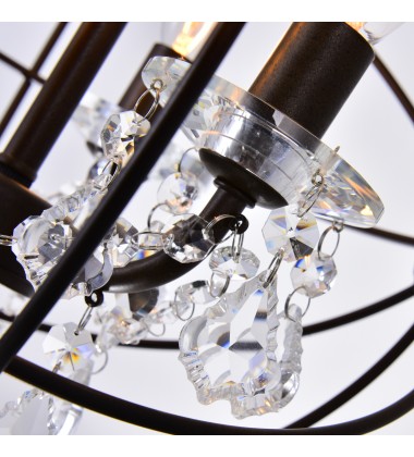  Campechia 3 Light Up Mini Chandelier With Brown Finish (5465P13-DB-3) - CWI