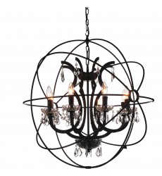  Campechia 8 Light Up Chandelier With Brown Finish (5465P28DB-8) - CWI