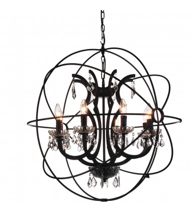 Campechia 8 Light Up Chandelier With Brown Finish (5465P28DB-8) - CWI Campechia 8 Light Up Chandelier With Brown Finish (5465P28DB-8) - CWI