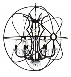  Campechia 12 Light Up Chandelier With Brown Finish (5465P42DB-12) - CWI