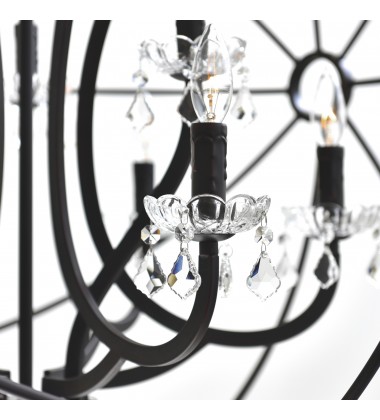  Campechia 12 Light Up Chandelier With Brown Finish (5465P42DB-12) - CWI