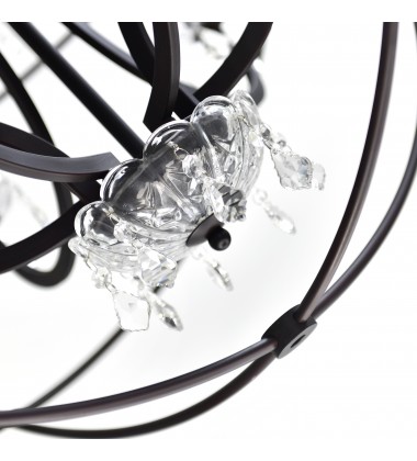  Campechia 12 Light Up Chandelier With Brown Finish (5465P42DB-12) - CWI