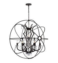  Campechia 12 Light Up Chandelier With Brown Finish (5465P42DB-12) - CWI