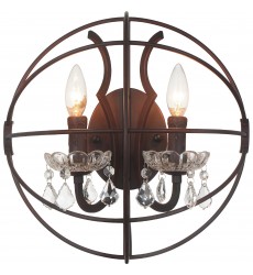  Campechia 2 Light Wall Sconce With Brown Finish (5465W14DB-2) - CWI
