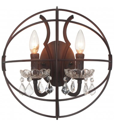  Campechia 2 Light Wall Sconce With Brown Finish (5465W14DB-2) - CWI