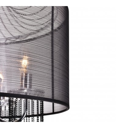  Amelia 6 Light Drum Shade Chandelier With Chrome Finish (5475P20C-6 Brown) - CWI