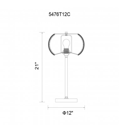  Tiffany 1 Light Table Lamp With Chrome Finish (5476T12C) - CWI