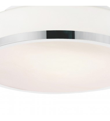  Frosted 2 Light Drum Shade Flush Mount With Satin Nickel Finish (5479C10SN-R) - CWI