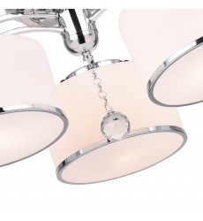  Frosted 3 Light Drum Shade Flush Mount With Chrome Finish (5479C24C-3) - CWI