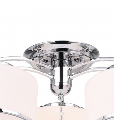  Frosted 3 Light Drum Shade Flush Mount With Chrome Finish (5479C24C-3) - CWI