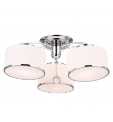  Frosted 3 Light Drum Shade Flush Mount With Chrome Finish (5479C24C-3) - CWI