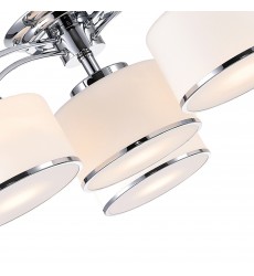  Frosted 4 Light Drum Shade Flush Mount With Chrome Finish (5479C28C-4) - CWI