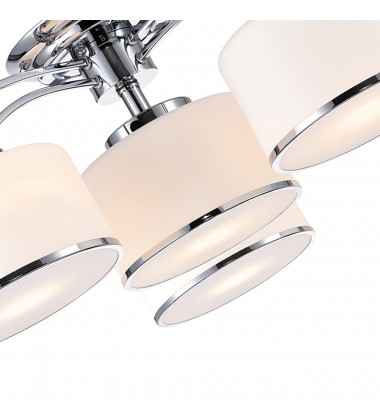  Frosted 4 Light Drum Shade Flush Mount With Chrome Finish (5479C28C-4) - CWI