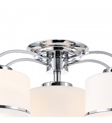  Frosted 4 Light Drum Shade Flush Mount With Chrome Finish (5479C28C-4) - CWI