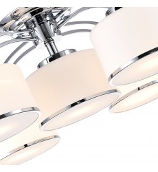  Frosted 5 Light Drum Shade Flush Mount With Chrome Finish (5479C30C-5) - CWI