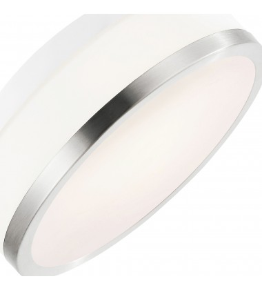  Frosted 1 Light Drum Shade Flush Mount With Satin Nickel Finish (5479C8SN-R) - CWI