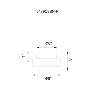  Frosted 1 Light Drum Shade Flush Mount With Satin Nickel Finish (5479C8SN-R) - CWI
