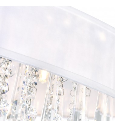 Franca 4 Light Drum Shade Flush Mount With Chrome Finish (5523C16C (Off White)) - CWI Franca 4 Light Drum Shade Flush Mount With Chrome Finish (5523C16C (Off White)) - CWI