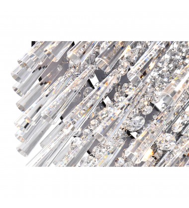  Franca 8 Light Drum Shade Flush Mount With Chrome Finish (5523C22C (Black)) - CWI