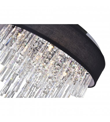  Franca 8 Light Drum Shade Flush Mount With Chrome Finish (5523C22C (Black)) - CWI