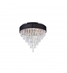  Franca 8 Light Drum Shade Flush Mount With Chrome Finish (5523C22C (Black)) - CWI