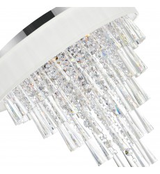  Franca 8 Light Drum Shade Flush Mount With Chrome Finish (5523C22C (Off White)) - CWI
