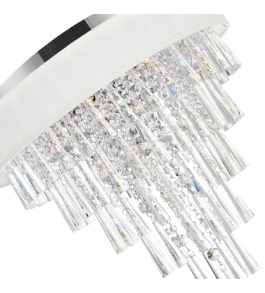 Franca 8 Light Drum Shade Flush Mount With Chrome Finish (5523C22C (Off White)) - CWI Franca 8 Light Drum Shade Flush Mount With Chrome Finish (5523C22C (Off White)) - CWI