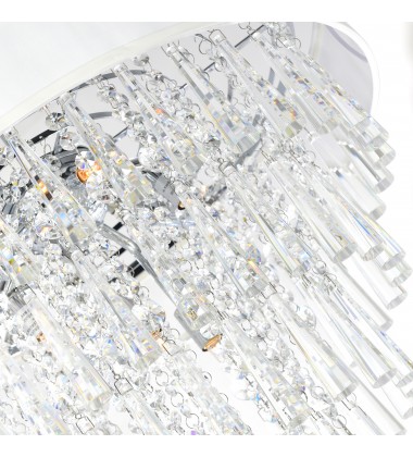 Franca 8 Light Drum Shade Flush Mount With Chrome Finish (5523C22C (Off White)) - CWI Franca 8 Light Drum Shade Flush Mount With Chrome Finish (5523C22C (Off White)) - CWI