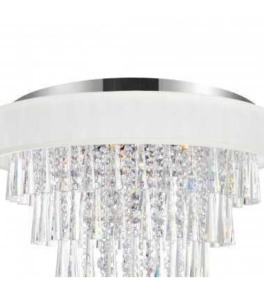 Franca 8 Light Drum Shade Flush Mount With Chrome Finish (5523C22C (Off White)) - CWI Franca 8 Light Drum Shade Flush Mount With Chrome Finish (5523C22C (Off White)) - CWI