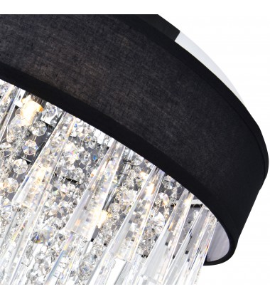  Franca 8 Light Drum Shade Chandelier With Chrome Finish (5523P22C (Black)) - CWI