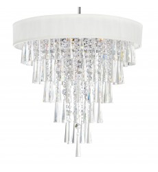  Franca 8 Light Drum Shade Chandelier With Chrome Finish (5523P22C (Off White)) - CWI