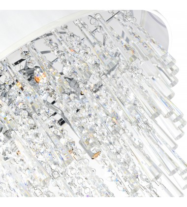  Franca 8 Light Drum Shade Chandelier With Chrome Finish (5523P22C (Off White)) - CWI