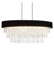  Franca 8 Light Drum Shade Chandelier With Chrome Finish (5523P38C-O (Black)) - CWI