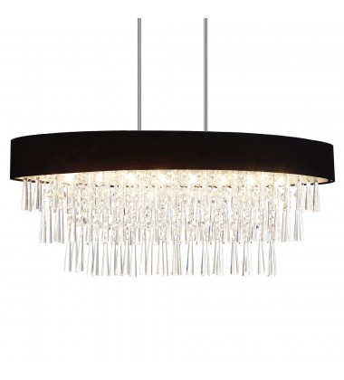 Franca 8 Light Drum Shade Chandelier With Chrome Finish (5523P38C-O (Black)) - CWI Franca 8 Light Drum Shade Chandelier With Chrome Finish (5523P38C-O (Black)) - CWI