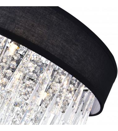 Franca 8 Light Drum Shade Chandelier With Chrome Finish (5523P38C-O (Black)) - CWI Franca 8 Light Drum Shade Chandelier With Chrome Finish (5523P38C-O (Black)) - CWI