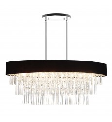  Franca 8 Light Drum Shade Chandelier With Chrome Finish (5523P38C-O (Black)) - CWI